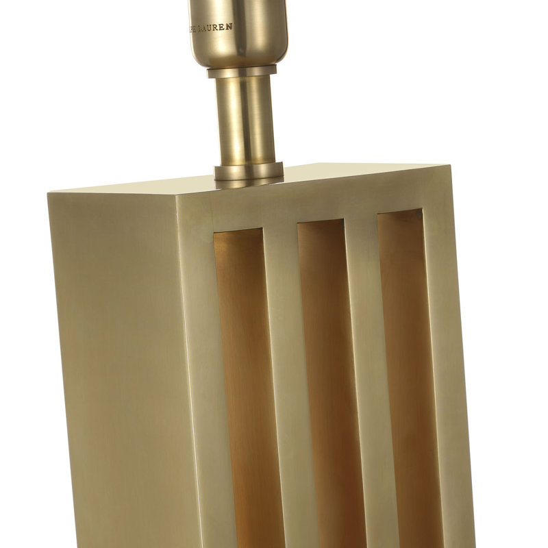 Ralph Lauren Penrose 29" Table Lamp in Polished Nickel with White Paper Shade, Gold