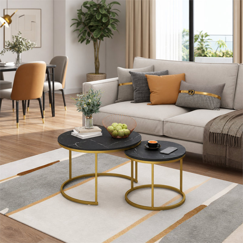 Ensemble de 2 tables basses Modern Modern, Noir