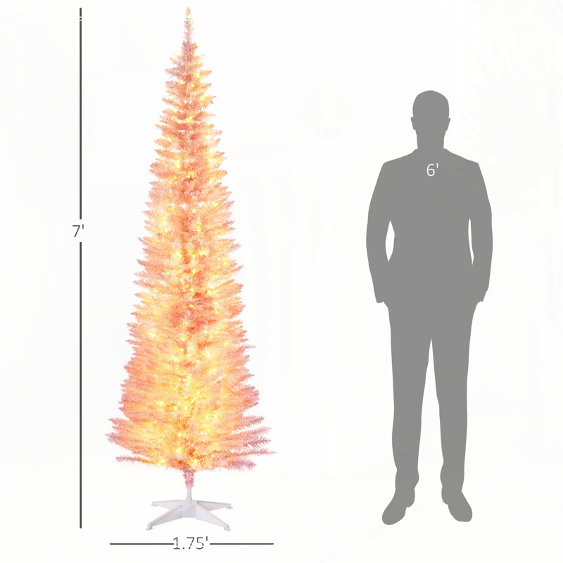 Arbre de Noël artificiel haut 6 pi, H 6 pi , Rose, Illuminée
