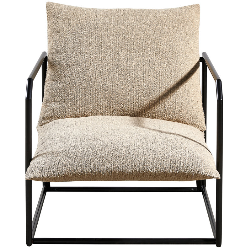 Fauteuil de 30,7 po de largeur Antiono, 100 % lin beige