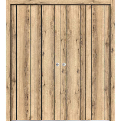 Porte de grange en bois massif massif