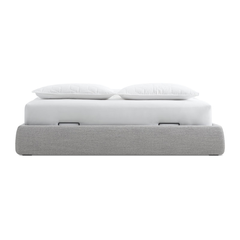 Lid Upholstered Storage Bed, Full, Thurmond Light Gray, Lift Up Storage
