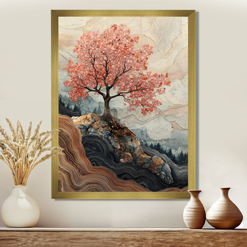 Hillyard - impressions sur toile florales, H 40 po x l 30 po, Reproduction encadrée sans passe-partout, Doré