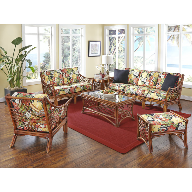 Rainey Upholstered 56.5'' Loveseat, Clemens Noir Red, Brown