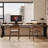 Black+Tan Rectangular Solid Wood desks-68451887