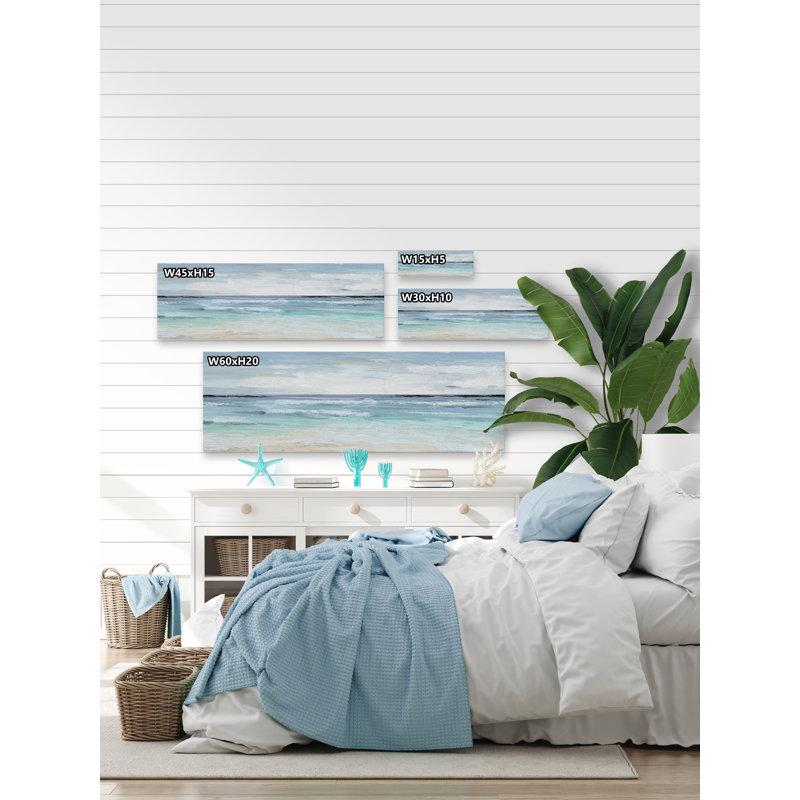 Large Blue and White Coastal Canvas Landscape Art