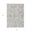 Tapis extérieur lavable floral gris argenté et doré 10 pi x 14 pi