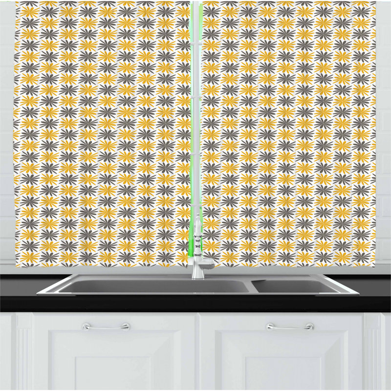 Floral Tailored Kitchen Curtain