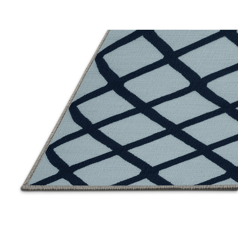 Tapis gris en treillis lavable à la machine, Rectangulaire 2 pi x 3 pi
