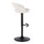 Ensemble de 2 tabourets à hauteur réglable avec pivotement à 360 degrés, repose-pieds arrondi en T et siège en similicuir blanc pour une utilisation polyvalente dans une cuisine ou un bar.-1385100702-1385100701
