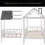 Lit simple en bois avec clôture-1837590681