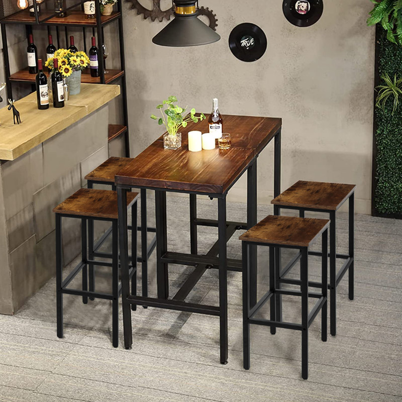 Eva-Maria Counter Stool with Metal Frame (Set of 2)