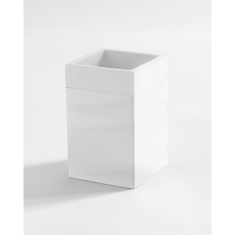 White Lacquered Minimalist Striped Tumbler