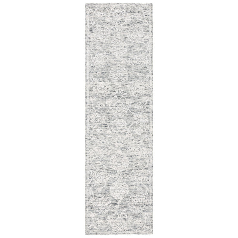 Amatury Hand Tufted Wool/Cotton Oriental Rug in Gray/Beige, Runner 2'3" x 8'