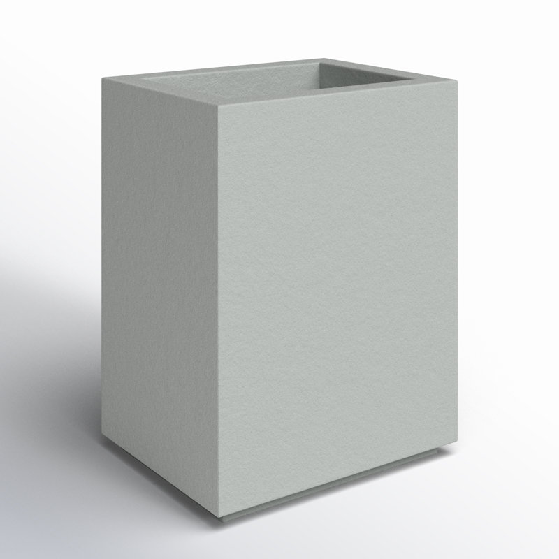 Langer Tall Lightweight Outdoor 23" x 18" x 30" Column Planter Box, Concrete Gray