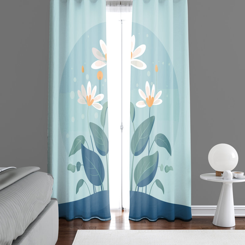 Paire de rideaux semi-transparents en polyester Betzi, L 40 po x L 61 po