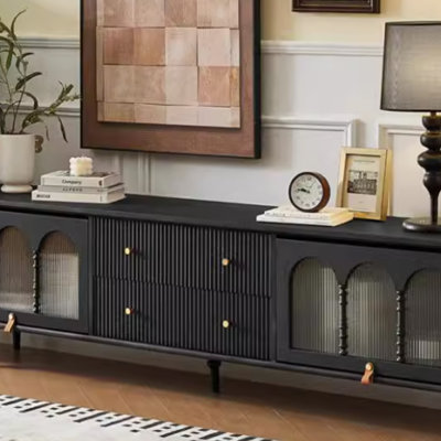 French retro design solid wood TV cabinet