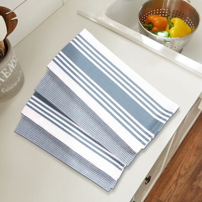 Cotton Stripe Waffle Dish Towel Kitchen Towel