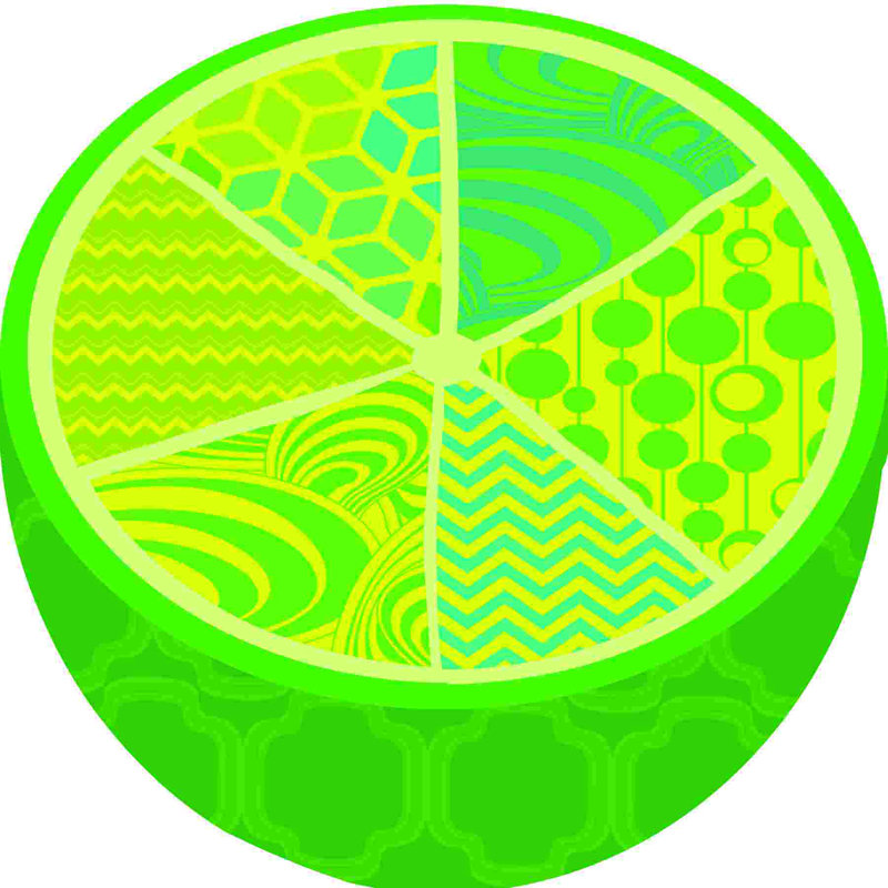 «Lime Shape», impression sur toile tendue, L 12 po x H 12 po