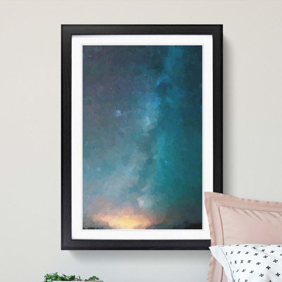 Shooting Stars over Iceland in Abstract - Picture Frame Graphic Art Print