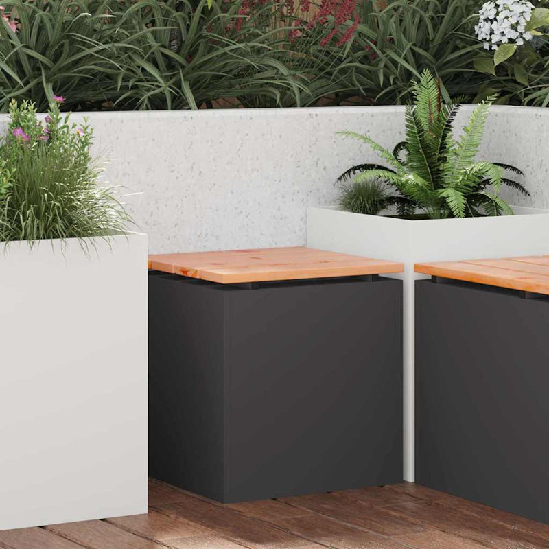 Outdoor Bench, 43cm H x 40cm W x 40cm D, Black