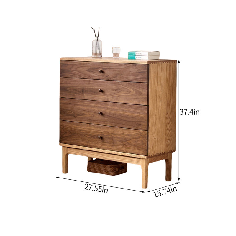 Modern Dovetail Joint Solid Wood Accent Cabinet