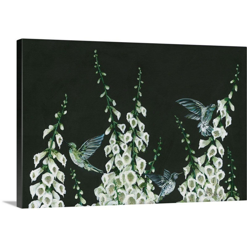 Colibris-reproduction d’art sur toile, Toile tendue, H 12 po x l 18 po x P 1,25 po