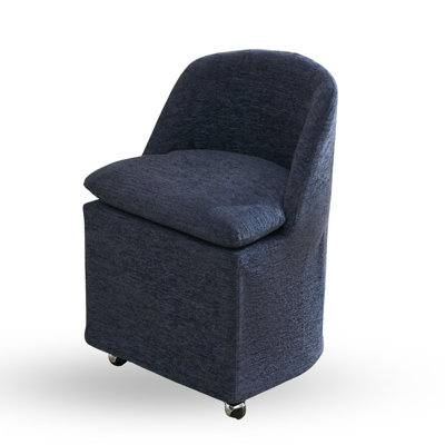 Modern Upholstered Reception Chair with 360° Swivel Wheels and Ergonomic Backrest – Soft Chenille Accent Chair for Waiting Room or Office Lounge