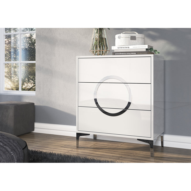 Stetsonville 70.1 cm W Chest of 3 Drawers, White