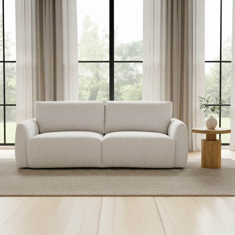 Callie Sofa 91 in. Flecked Oat, Beige, 35.4" H x 68" W x 39.4" D
