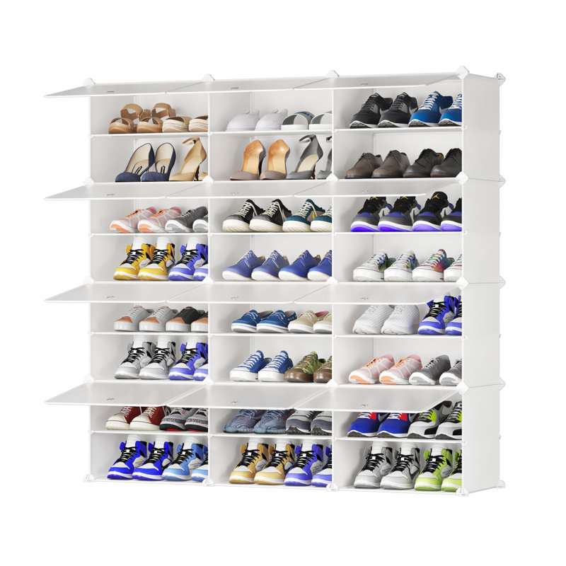 24 Pair Shoe Storage Cabinet, White