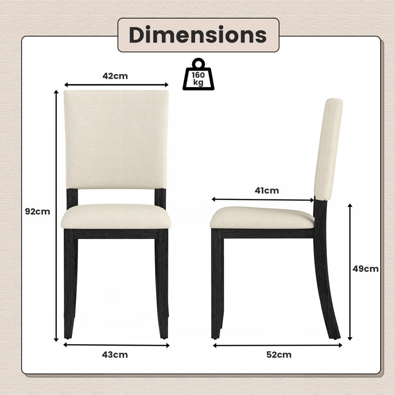 Upholstered Side Chair in Beige