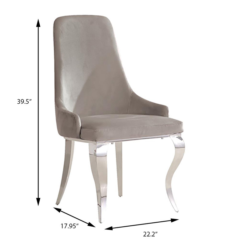 Sameer 19.25'' H Genuine Leather Upholstered Side Chair, Pink