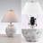 2 Set 21 Inch Distressed Ceramic Table Lamp with White Empire Shade, Hand-Finished Base, Living Rooms Bedrooms Home Decor