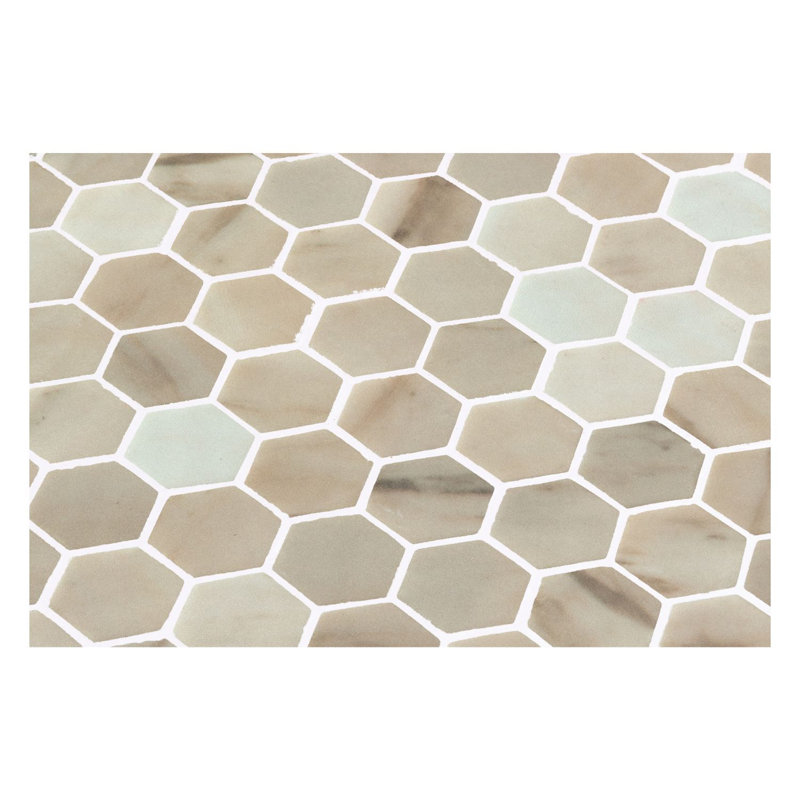 Vargal 1 po Carrelage mosaïque hexagonal en verre recyclé Honeycomb, Neo