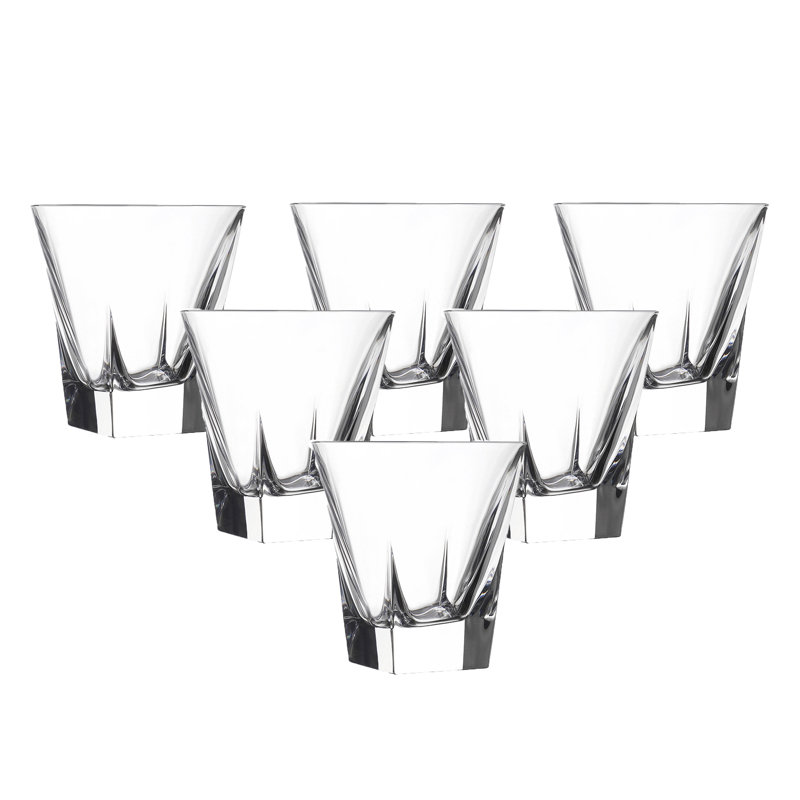Lorren Home Trends 8oz Crystal Round Whiskey Glass Set of 6