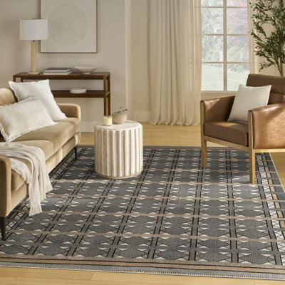 Alisah Geometric Machine Made Area Rug