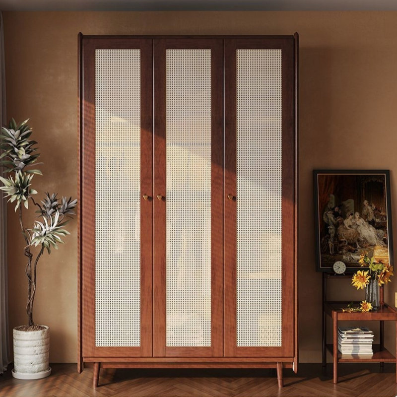 Armoire rétro en rotin simple