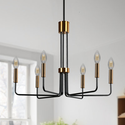 Lustre campagnard classique / traditionnel à 6 lumières à intensité variable Emilyn