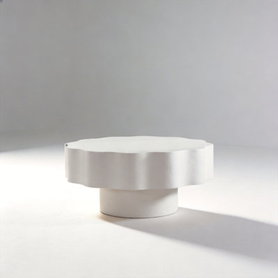 Contemporary Wave-Edge Coffee Table with Scalloped Design for Modern Living Spaces