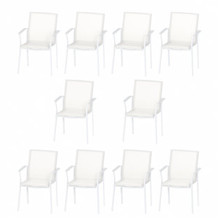 Stacking Aluminum Patio Dining Armchair (Set of 10)