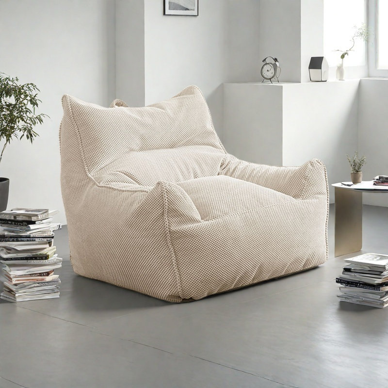 Canapé à billes rétro minimaliste, Polyester beige, H 25,59 po x l 39,37 po x P 35,43 po