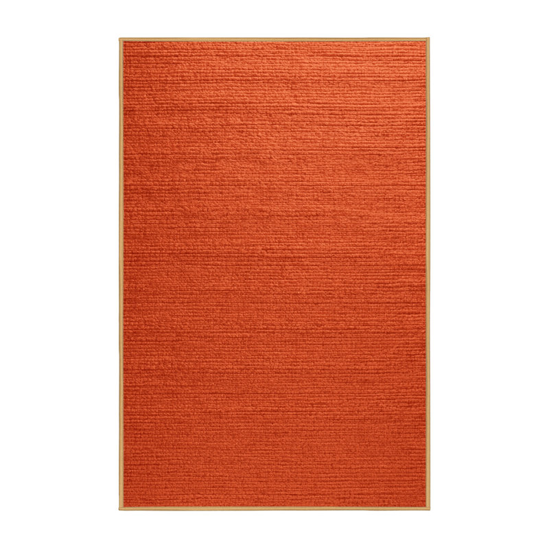 Tapis rouge uni lavable à la machine, Rectangle 5 pi x 7 pi