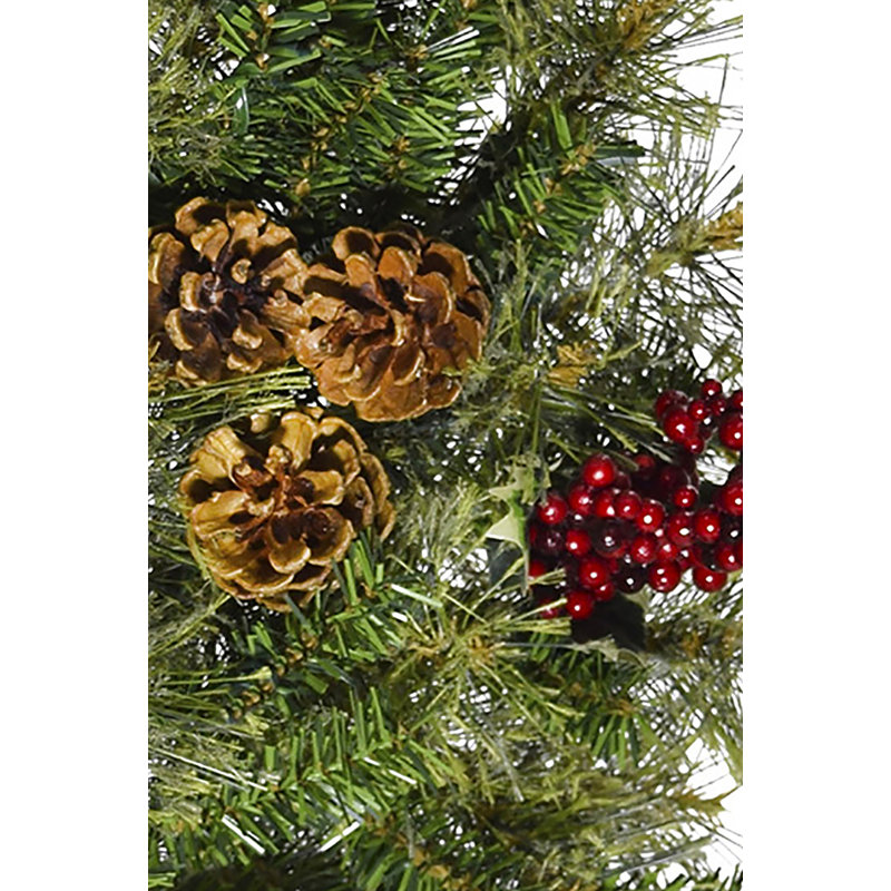 Faux Pine Pinecones 24'' Wreath