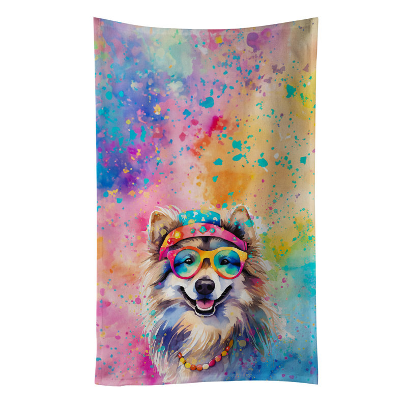 Keeshond Hippie Dawg Kitchen Towel