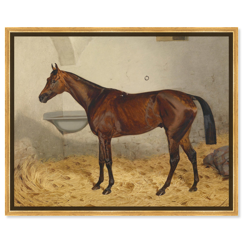 «Mettalist Farm Animals» par Emil Adam - peinture sur toile, H 17 po x l 20 po, Toile avec cadre or