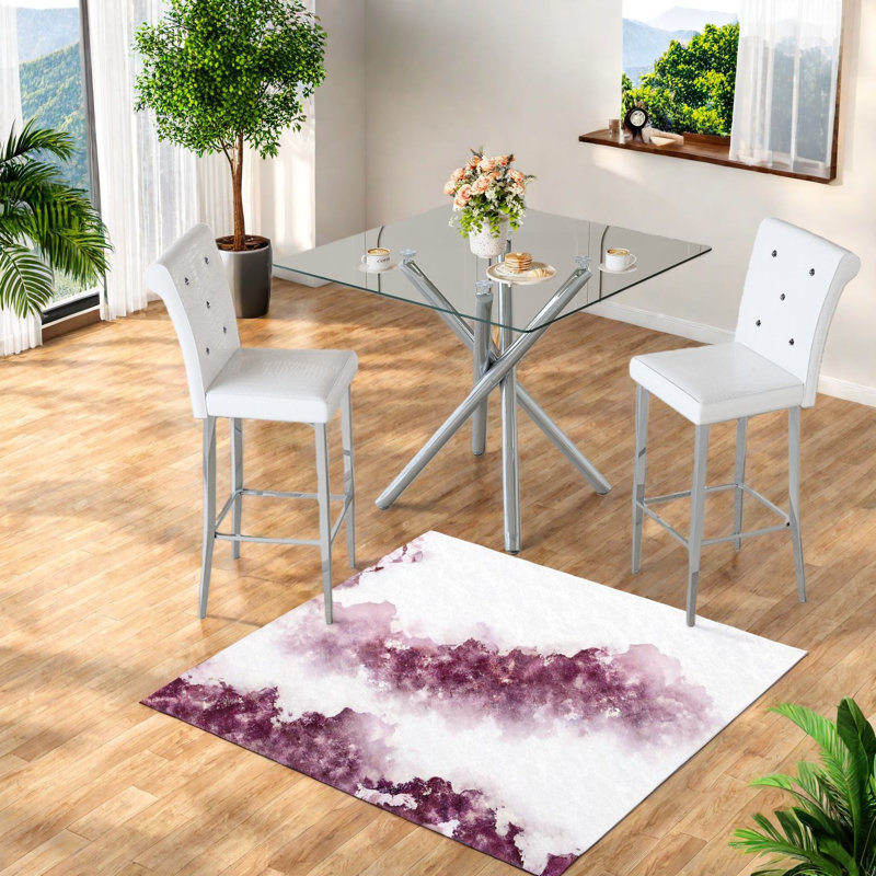 Ensembles de tables de salle à manger modernes et peu encombrants, style verre métallique pour la cuisine