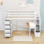 Lit superposé simple 6 tiroirs avec bureau intégré Hazbije-827088146