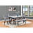 Transitional Dining Rectangular Table Fauxwhite Marble Top Black Base Wooden Stone