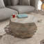 Table basse ronde en bois massif de style tambour l 29,5 po, finition naturelle, table basse de salon-719505238-708760800
